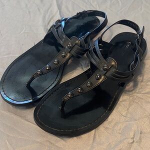 Coach Black Sandals with Studded Detail